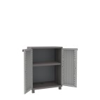 Armadietto JWood 68 - 2 ante - 68 x 37,5 x 91,5 cm - PPL - effetto legno - grigio tortora - Terry