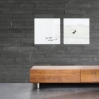 Lavagna magnetica in vetro artverum  - 480x480x15 mm - bianco - Sigel