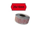 Rotolo da 1000 etichette a onda per Printex Smart 16/2616 e Z Maxi 6/2616 - 26x16 mm - adesivo permanente - rosso - Printex - pack 10 rotoli