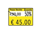Rotolo da 600 etichette per Printex Z 17 - PREZZO VECCHIO…SCONTO… - 26x19 mm - adesivo permanente - giallo - Printex - pack 10 rotoli