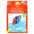 Matite colorate Eco  triangolari - mina 3mm - con temperino - Faber Castell - Astuccio 36 matite colorate