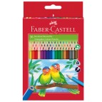 Matite colorate Eco triangolari - diametro mina 3 mm - con temperino - colori assortiti - Faber Castell - astuccio 36 pezzi