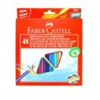 Matite colorate Eco  triangolari - mina 3mm - con temperino - Faber Castell - Astuccio 48 matite colorate