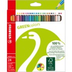 Pastelli colorati Green Colours - diametro mina 2,5 mm - colori assortiti - Stabilo - astuccio 24 pezzi