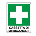 Cartello segnalatore - 16x21 cm - CASSETTA DI MEDICAZIONE - alluminio - Cartelli Segnalatori