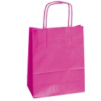 Shopper Twisted - maniglie cordino - 18 x 8 x 24 cm - carta kraft - magenta - Mainetti Bags - conf. 25 pezzi