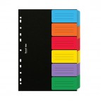Separatore Dox - 6 tasti neutri colorati - cartoncino 240 gr - A4 - multicolore - Rexel