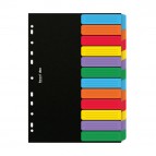 Separatore Dox - 12 tasti neutri colorati - cartoncino 240 gr - A4 - multicolore - Esselte Dox