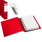 Raccoglitore Stelvio F - 4 anelli a D 40 mm - dorso 5 cm - 22x30 cm - rosso - Sei Rota