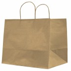 Shopper in carta - maniglie cordino - 32 x 20 x 33cm - avana - conf. 25 sacchetti