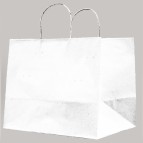 Shopper Large - maniglie cordino - 32 x 20 x 33 cm - carta kraft - bianco - Mainetti Bags - conf. 25 pezzi