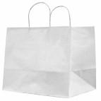 Shopper in carta - maniglie cordino - 32 x 20 x 33cm - avorio - conf. 25 sacchetti