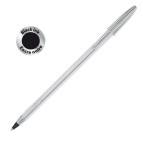 Penna a sfera Cristal Shine con capppuccio - punta media 1,0 mm - nero - fusto silver  - Bic - conf. 20 pezzi