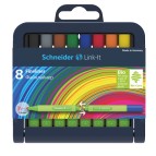 Fineliner Link-It - punta 0,4mm - colori assortiti - Schneider - astuccio 8 colori