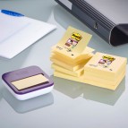 Dispenser + 8 ricarche Post It Super Sticky Z Notes giallo Canary - 76 x 76mm - Post It