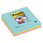 Blocco foglietti Post it  Super Sticky - 675-SS3-MIA - a righe - 101 x 101 mm - colori Miami - 70 fogli - Post it