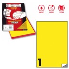 Etichette adesive C503 - permanenti - 210 x 297 mm - 1 et/fg - 100 fogli A4 - giallo fluo - Markin