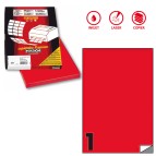 Etichette adesive C503 - permanenti - 210 x 297 mm - 1 et/fg - 100 fogli A4 - rosso fluo - Markin