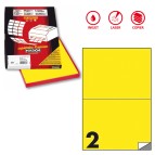 Etichette adesive C509 - permanenti - 210 x 148,5 mm - 2 et/fg - 100 fogli A4 - giallo fluo - Markin