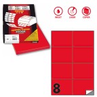 Etichette adesive C512 - permanenti - 105 x 74,25 mm - 8 et/fg - 100 fogli A4 - rosso fluo - Markin