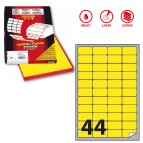 Etichetta adesiva A406 - permanente - 47,5x25,5 mm - 44 etichette per foglio - giallo fluo - Markin - scatola 100 fogli A4