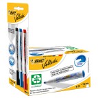 Pennarello per lavagne cancellabili Whiteboard Marker Velleda 1701 Recycled (blu) + 3 Ink Pocket (nero / rosso / blu)  - Bic - promo box 12 + 3 pezzi