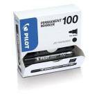 Marcatore Permanente Markers 100 - punta tonda 4,5 mm - nero - Pilot - conf. 15 + 5 pezzi