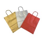 Shopper - maniglie cordino - 22 x 10 x 29 cm - carta kraft - mix Natale - Mainetti Bags - conf. 25 pezzi