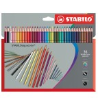 Pastelli Aquacolor 1636-7 - tratto 2,8 mm - Stabilo - astuccio 36 pezzi
