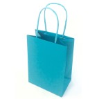 Shopper Twisted - maniglie cordino - 18  x 8 x 24 cm - carta kraft - turchese - Mainetti Bags - conf. 25 pezzi