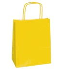 Shopper in carta - maniglie cordino - 14 x 9 x 20cm - giallo - conf. 25 sacchetti