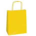 Shopper in carta - maniglie cordino - 14 x 9 x 20cm - giallo - conf. 25 sacchetti