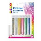 Glitter grana fine - 12ml - colori assortiti - DECO - blister 6 flaconi