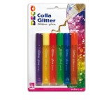 Colla glitter - 10,5 ml - colori pastello assortiti - CWR - blister 6 pezzi
