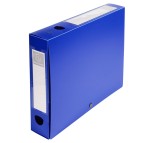 Scatola per archivio box - con bottone - 25x33 cm - dorso 6 cm - blu - Exacompta