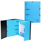 Cartellina 3 lembi forata - con elastico Punchy - cartoncino lustré - A4 - azzurro - Exacompta
