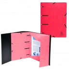 Cartellina 3 lembi forata - con elastico Punchy - cartoncino lustré - A4 - rosso - Exacompta