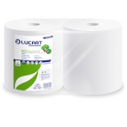 Bobina asciugatutto Eco Pulitutto - 2 veli - 18,5 gr - diametro 24 cm - 25 cm x 200 mt - microgoffrata - bianco - Lucart