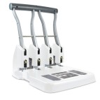 Perforatore Eco P4400 - alta capacitA' - massimo 150 fogli - 4 fori - passo 8 cm - bianco - Rapesco