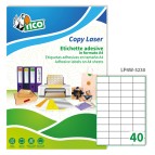 Etichette adesive LP4W - permanenti - 52 x 30 mm - 40 et/fg - 100 fogli A4 - bianco - Tico