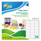 Etichette adesive LP4W - permanenti - 70 x 25 mm - 36 et/fg - 100 fogli A4 - bianco - Tico