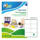 Etichette adesive LP4W - permanenti - 105 x 72 mm - 8 et/fg - 100 fogli A4 - bianco - Tico