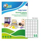 Etichette adesive PG4 - permanenti - 36 x 22 mm - 55 et/fg - 100 fogli A4 - bianco  lucido - Tico