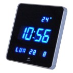 Orologio digitale da parete Horledsq - a led - 28 x 28 x 3,4 cm - nero - Alba