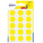 Etichette adesive PSA - permanenti - diametro 19 mm - 15 et/fg - 6 fogli - giallo - Avery