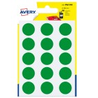 Etichetta adesiva tonda PSA - permanente - D 19 mm - verde - Avery - blister 90 etichette