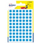 Etichetta adesiva tonda PSA - permanente - D 8 mm - blu - Avery - blister 420 etichette