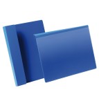 Buste identificative - con aletta pieghevole - A4 orizzontale - blu - Durable - conf. 50 pezzi