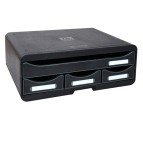 Cassettiera Toolbox  - 27 x 35,5 x 13,5 cm - 4 cassetti - nero - E x acompta