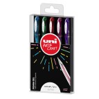 Penna sfera gel Uni Ball Signo - punta 1,0 mm - colori assortiti glitter - Uni Mitsubishi - astuccio 5 pezzi